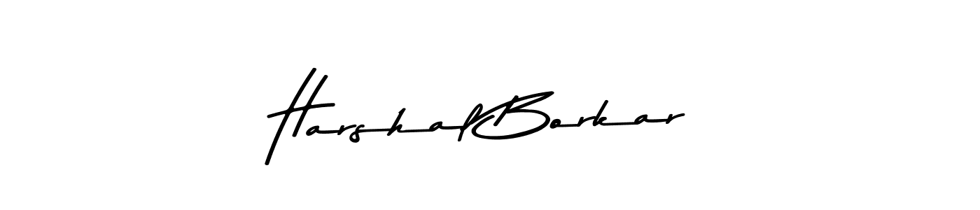 How to make Harshal Borkar name signature. Use Asem Kandis PERSONAL USE style for creating short signs online. This is the latest handwritten sign. Harshal Borkar signature style 9 images and pictures png