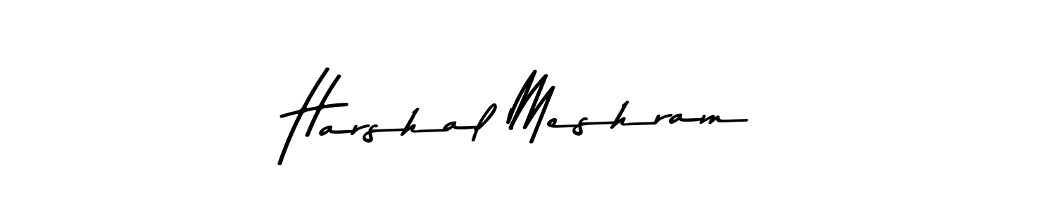 How to make Harshal Meshram name signature. Use Asem Kandis PERSONAL USE style for creating short signs online. This is the latest handwritten sign. Harshal Meshram signature style 9 images and pictures png