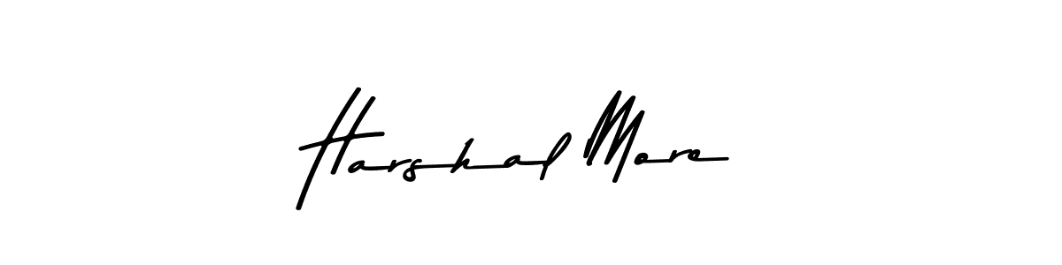 How to make Harshal More name signature. Use Asem Kandis PERSONAL USE style for creating short signs online. This is the latest handwritten sign. Harshal More signature style 9 images and pictures png
