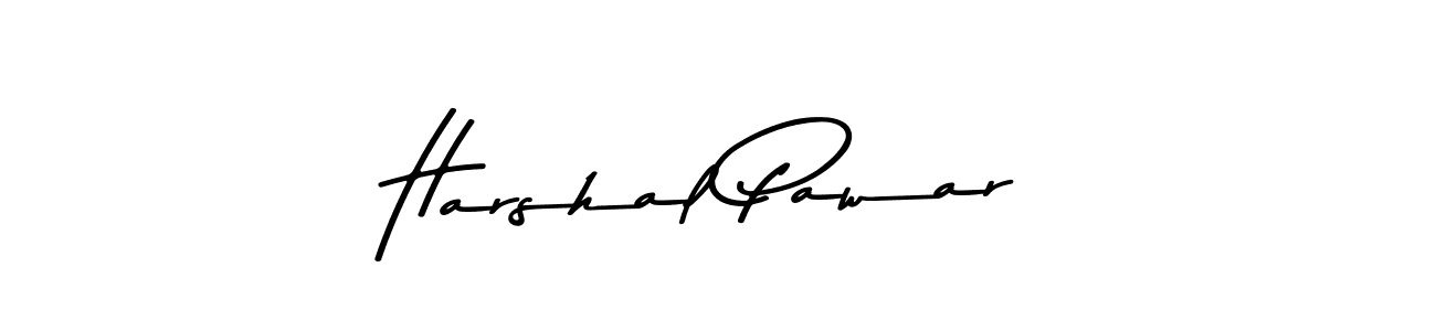 How to make Harshal Pawar name signature. Use Asem Kandis PERSONAL USE style for creating short signs online. This is the latest handwritten sign. Harshal Pawar signature style 9 images and pictures png