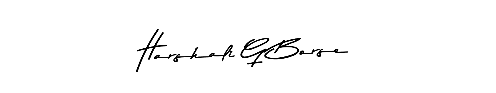 The best way (Asem Kandis PERSONAL USE) to make a short signature is to pick only two or three words in your name. The name Harshali G Borse include a total of six letters. For converting this name. Harshali G Borse signature style 9 images and pictures png