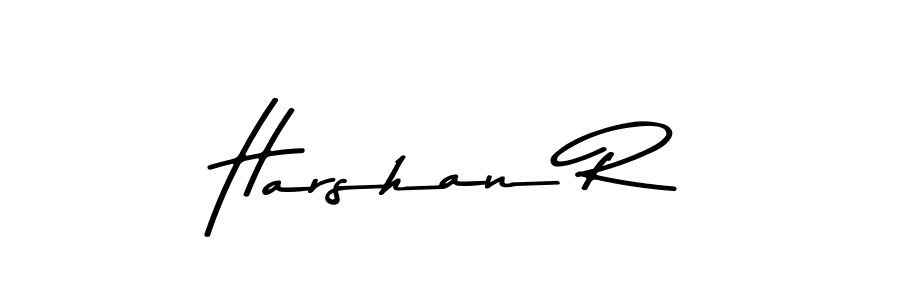 Make a beautiful signature design for name Harshan R. With this signature (Asem Kandis PERSONAL USE) style, you can create a handwritten signature for free. Harshan R signature style 9 images and pictures png