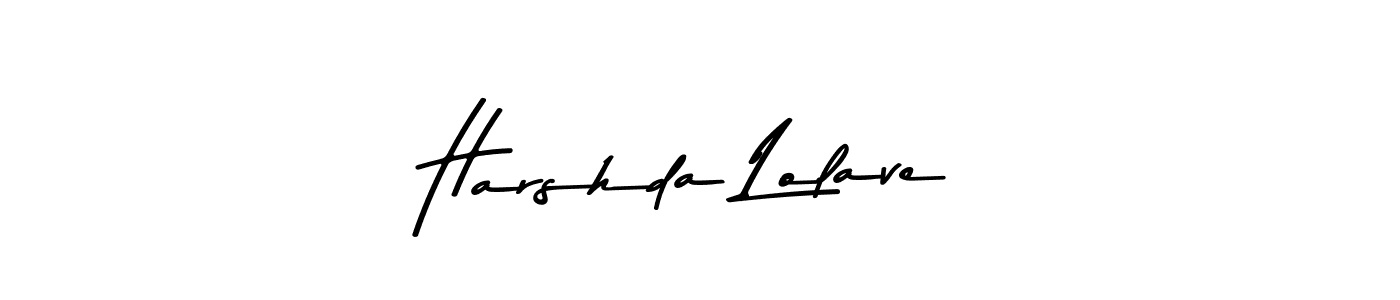 Also You can easily find your signature by using the search form. We will create Harshda Lolave name handwritten signature images for you free of cost using Asem Kandis PERSONAL USE sign style. Harshda Lolave signature style 9 images and pictures png