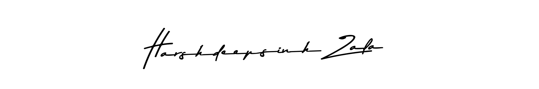 Make a beautiful signature design for name Harshdeepsinh Zala. With this signature (Asem Kandis PERSONAL USE) style, you can create a handwritten signature for free. Harshdeepsinh Zala signature style 9 images and pictures png