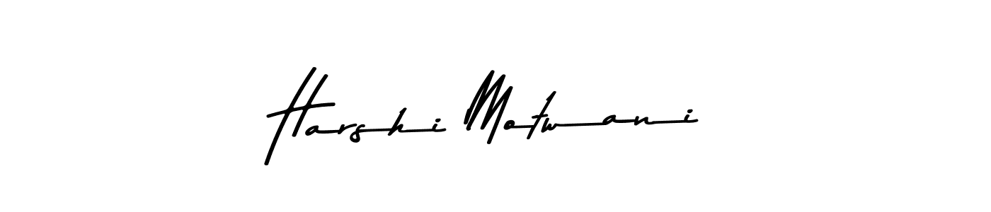 Create a beautiful signature design for name Harshi Motwani. With this signature (Asem Kandis PERSONAL USE) fonts, you can make a handwritten signature for free. Harshi Motwani signature style 9 images and pictures png