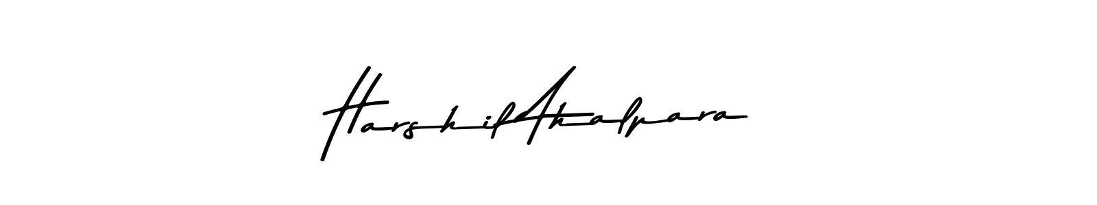 Design your own signature with our free online signature maker. With this signature software, you can create a handwritten (Asem Kandis PERSONAL USE) signature for name Harshil Ahalpara. Harshil Ahalpara signature style 9 images and pictures png