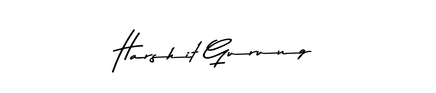 Create a beautiful signature design for name Harshit Gurung. With this signature (Asem Kandis PERSONAL USE) fonts, you can make a handwritten signature for free. Harshit Gurung signature style 9 images and pictures png