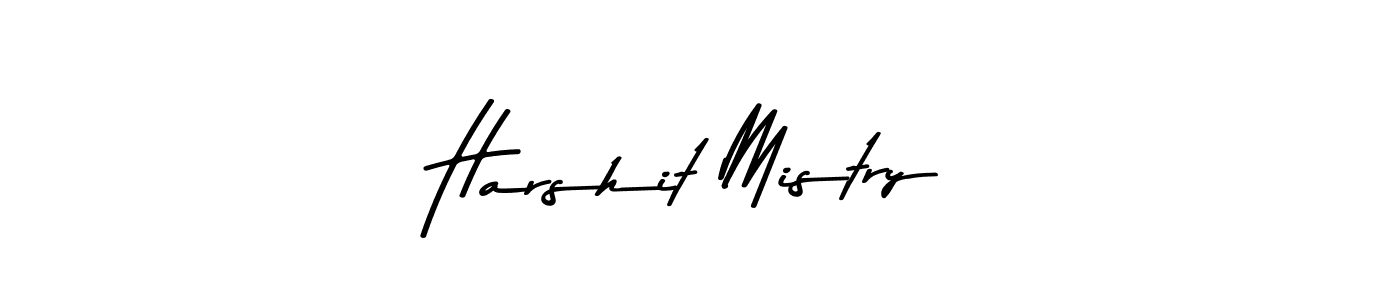 How to make Harshit Mistry name signature. Use Asem Kandis PERSONAL USE style for creating short signs online. This is the latest handwritten sign. Harshit Mistry signature style 9 images and pictures png