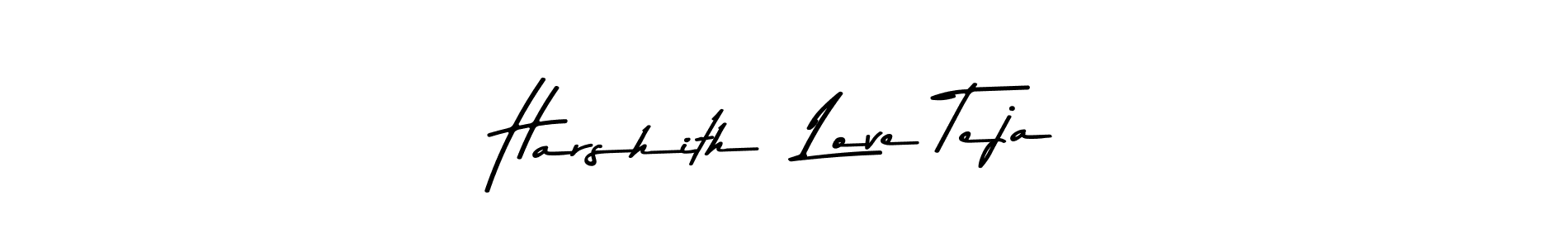 This is the best signature style for the Harshith  Love Teja name. Also you like these signature font (Asem Kandis PERSONAL USE). Mix name signature. Harshith  Love Teja signature style 9 images and pictures png