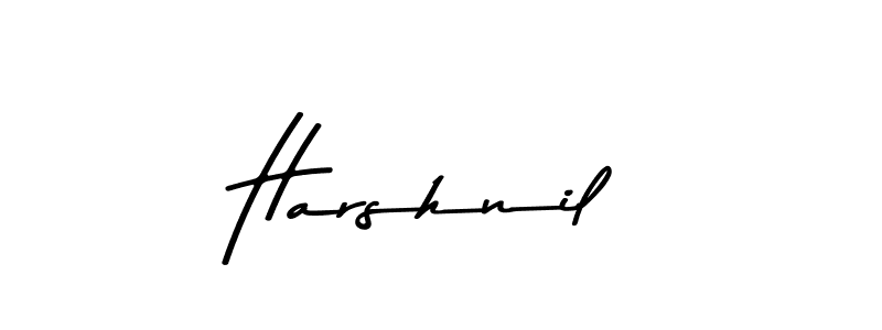 Make a beautiful signature design for name Harshnil. With this signature (Asem Kandis PERSONAL USE) style, you can create a handwritten signature for free. Harshnil signature style 9 images and pictures png