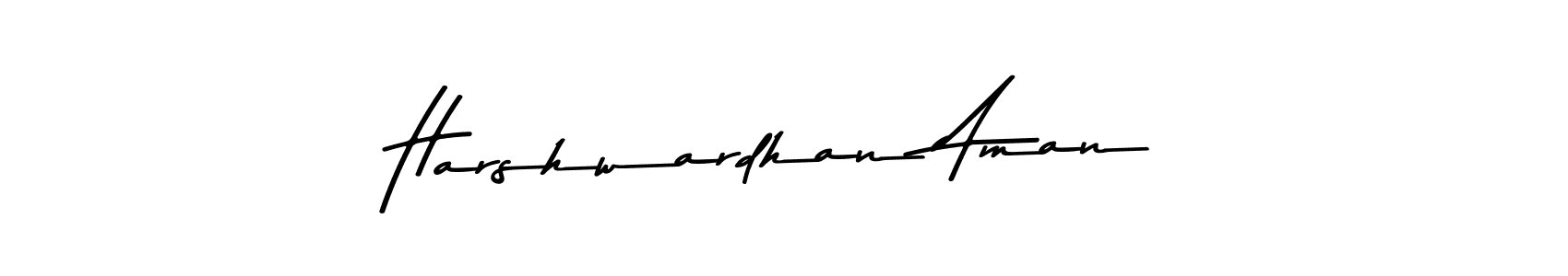 How to make Harshwardhan Aman name signature. Use Asem Kandis PERSONAL USE style for creating short signs online. This is the latest handwritten sign. Harshwardhan Aman signature style 9 images and pictures png