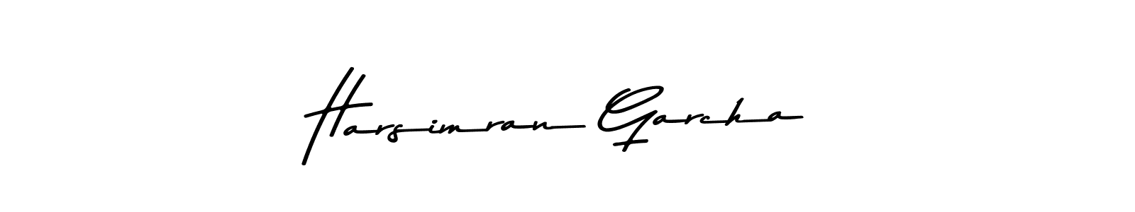 Harsimran Garcha stylish signature style. Best Handwritten Sign (Asem Kandis PERSONAL USE) for my name. Handwritten Signature Collection Ideas for my name Harsimran Garcha. Harsimran Garcha signature style 9 images and pictures png