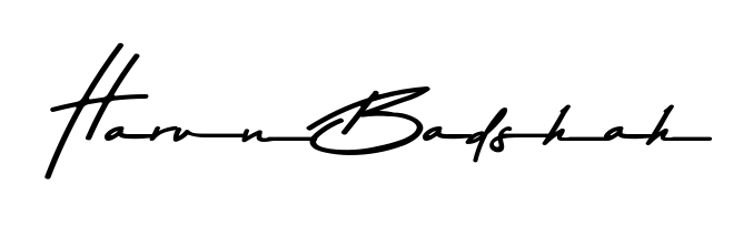 A dynamic signature style for Harun Badshah using Asem Kandis PERSONAL USE script. Designed to look authentic, handwritten, and professional. Harun Badshah signature style 9 images and pictures png