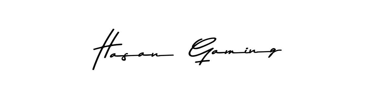 Make a beautiful signature design for name Hasan  Gaming. With this signature (Asem Kandis PERSONAL USE) style, you can create a handwritten signature for free. Hasan  Gaming signature style 9 images and pictures png