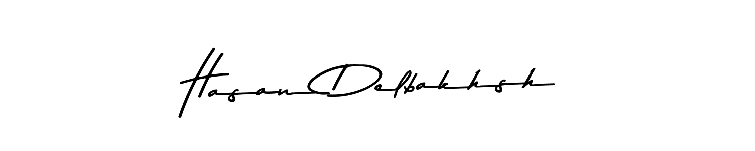 This is the best signature style for the Hasan Delbakhsh name. Also you like these signature font (Asem Kandis PERSONAL USE). Mix name signature. Hasan Delbakhsh signature style 9 images and pictures png