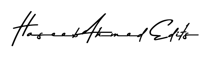 A classic penmanship look for Haseeb Ahmed Edits. The Asem Kandis PERSONAL USE font brings timeless elegance and confidence to every signed document. Haseeb Ahmed Edits signature style 9 images and pictures png