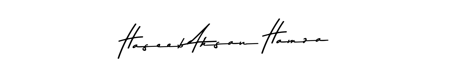 How to make Haseeb Ahsan Hamza name signature. Use Asem Kandis PERSONAL USE style for creating short signs online. This is the latest handwritten sign. Haseeb Ahsan Hamza signature style 9 images and pictures png