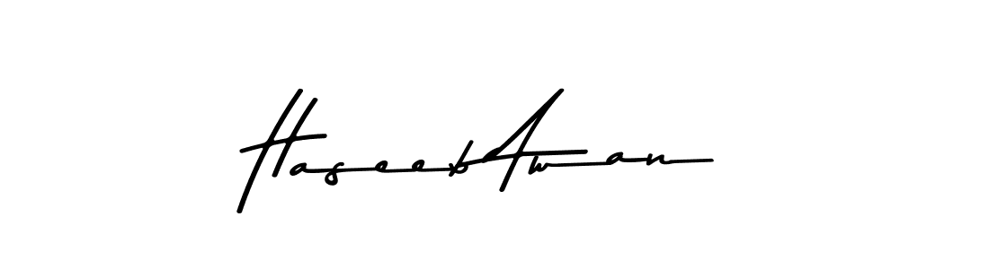 Design your own signature with our free online signature maker. With this signature software, you can create a handwritten (Asem Kandis PERSONAL USE) signature for name Haseeb Awan. Haseeb Awan signature style 9 images and pictures png