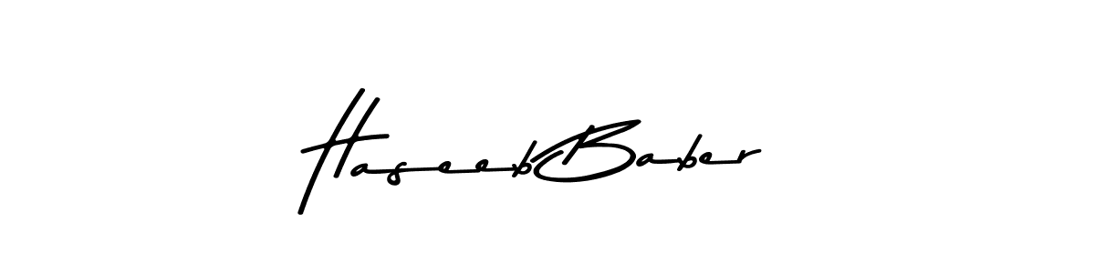 You should practise on your own different ways (Asem Kandis PERSONAL USE) to write your name (Haseeb Baber) in signature. don't let someone else do it for you. Haseeb Baber signature style 9 images and pictures png