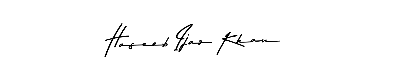 Make a beautiful signature design for name Haseeb Ijaz Khan. Use this online signature maker to create a handwritten signature for free. Haseeb Ijaz Khan signature style 9 images and pictures png