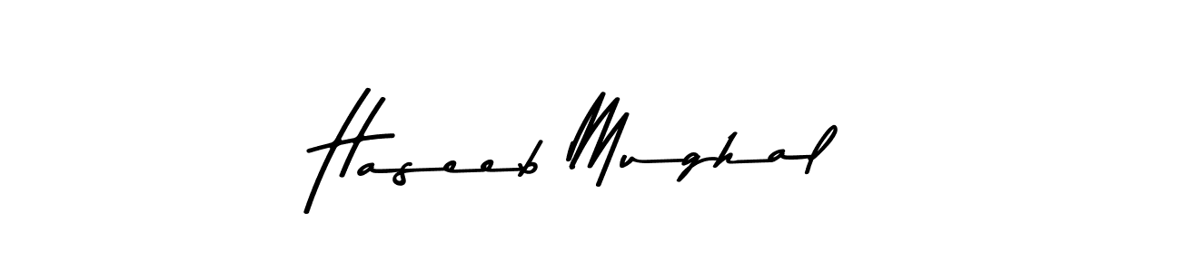 Create a beautiful signature design for name Haseeb Mughal. With this signature (Asem Kandis PERSONAL USE) fonts, you can make a handwritten signature for free. Haseeb Mughal signature style 9 images and pictures png