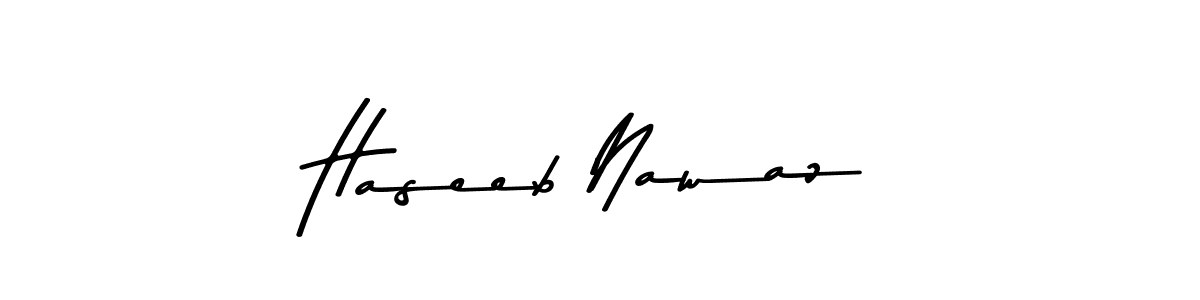 Design your own signature with our free online signature maker. With this signature software, you can create a handwritten (Asem Kandis PERSONAL USE) signature for name Haseeb Nawaz. Haseeb Nawaz signature style 9 images and pictures png