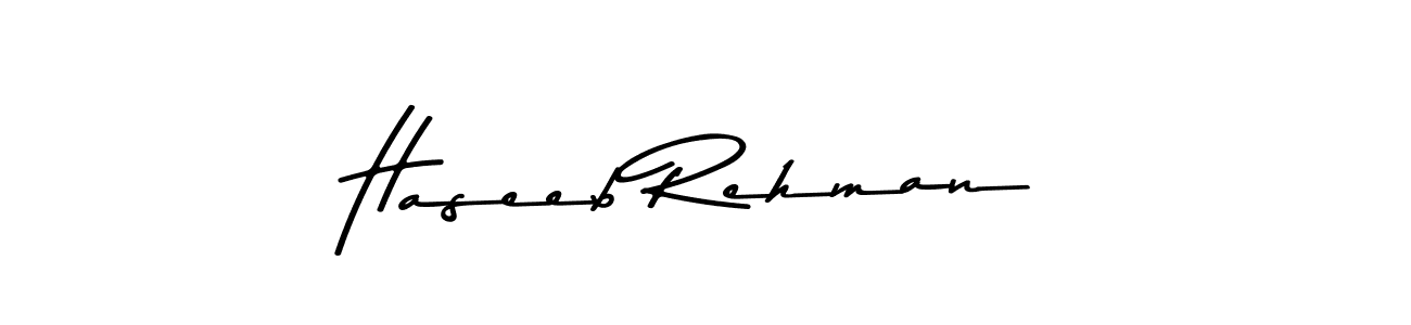 Create a beautiful signature design for name Haseeb Rehman. With this signature (Asem Kandis PERSONAL USE) fonts, you can make a handwritten signature for free. Haseeb Rehman signature style 9 images and pictures png