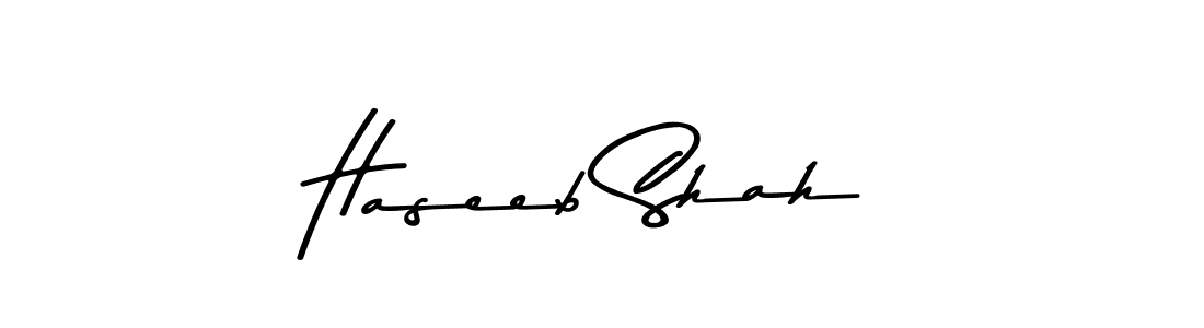 Create a beautiful signature design for name Haseeb Shah. With this signature (Asem Kandis PERSONAL USE) fonts, you can make a handwritten signature for free. Haseeb Shah signature style 9 images and pictures png