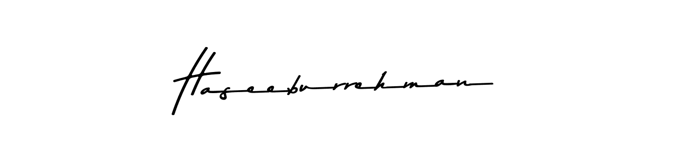 Design your own signature with our free online signature maker. With this signature software, you can create a handwritten (Asem Kandis PERSONAL USE) signature for name Haseeburrehman. Haseeburrehman signature style 9 images and pictures png