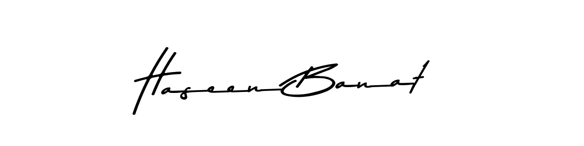 You can use this online signature creator to create a handwritten signature for the name Haseen Banat. This is the best online autograph maker. Haseen Banat signature style 9 images and pictures png