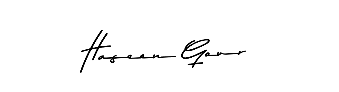 Here are the top 10 professional signature styles for the name Haseen Gour. These are the best autograph styles you can use for your name. Haseen Gour signature style 9 images and pictures png