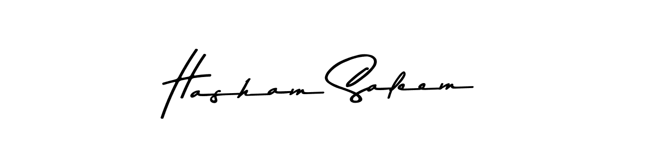 Make a beautiful signature design for name Hasham Saleem. With this signature (Asem Kandis PERSONAL USE) style, you can create a handwritten signature for free. Hasham Saleem signature style 9 images and pictures png