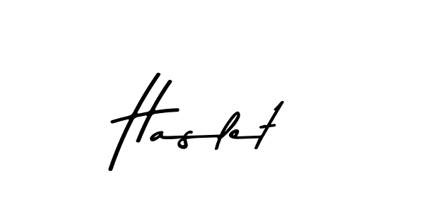 Use a signature maker to create a handwritten signature online. With this signature software, you can design (Asem Kandis PERSONAL USE) your own signature for name Haslet. Haslet signature style 9 images and pictures png