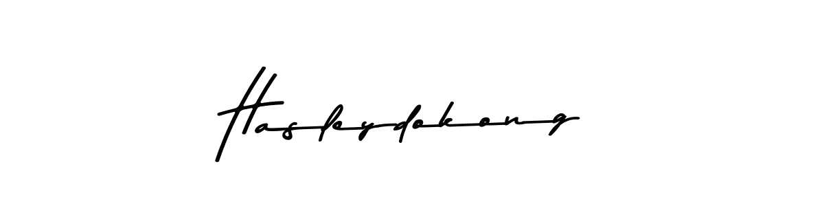 Create a beautiful signature design for name Hasleydokong. With this signature (Asem Kandis PERSONAL USE) fonts, you can make a handwritten signature for free. Hasleydokong signature style 9 images and pictures png