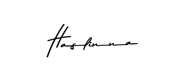 Design your own signature with our free online signature maker. With this signature software, you can create a handwritten (Asem Kandis PERSONAL USE) signature for name Haslinna. Haslinna signature style 9 images and pictures png