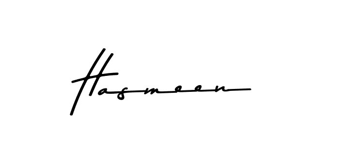 Create a beautiful signature design for name Hasmeen. With this signature (Asem Kandis PERSONAL USE) fonts, you can make a handwritten signature for free. Hasmeen signature style 9 images and pictures png