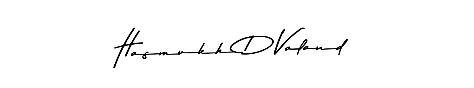 Design your own signature with our free online signature maker. With this signature software, you can create a handwritten (Asem Kandis PERSONAL USE) signature for name Hasmukh D Valand. Hasmukh D Valand signature style 9 images and pictures png