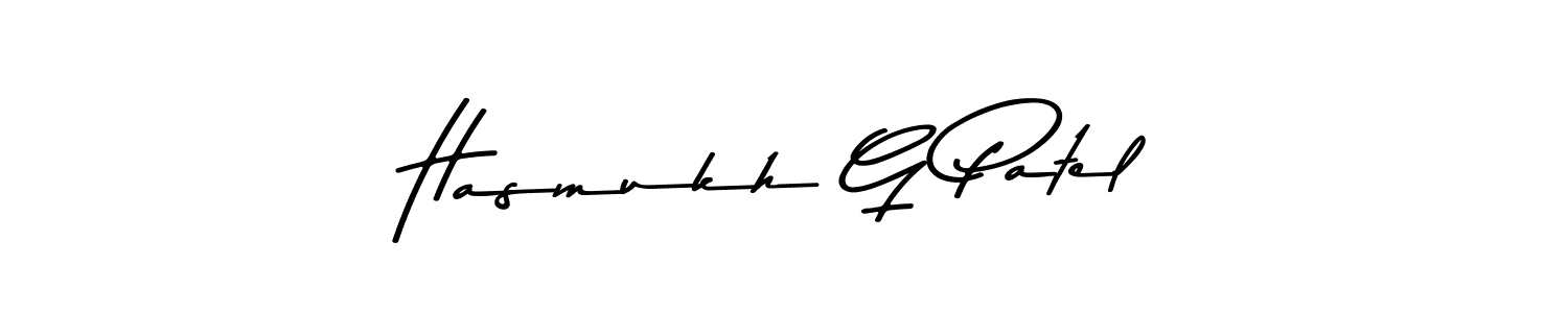 Similarly Asem Kandis PERSONAL USE is the best handwritten signature design. Signature creator online .You can use it as an online autograph creator for name Hasmukh G Patel. Hasmukh G Patel signature style 9 images and pictures png