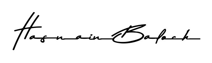 Create your official email sign-off with Hasnain Baloch name in Asem Kandis PERSONAL USE style. Crisp, clean, and perfectly legible across all screens. Hasnain Baloch signature style 9 images and pictures png
