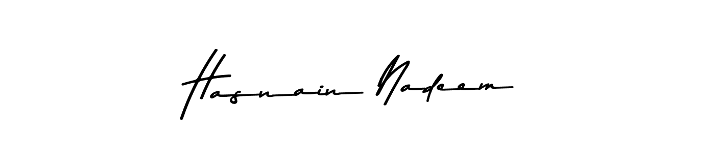 Use a signature maker to create a handwritten signature online. With this signature software, you can design (Asem Kandis PERSONAL USE) your own signature for name Hasnain Nadeem. Hasnain Nadeem signature style 9 images and pictures png