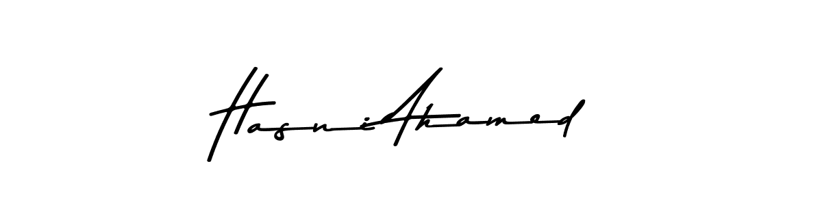 Hasni Ahamed stylish signature style. Best Handwritten Sign (Asem Kandis PERSONAL USE) for my name. Handwritten Signature Collection Ideas for my name Hasni Ahamed. Hasni Ahamed signature style 9 images and pictures png