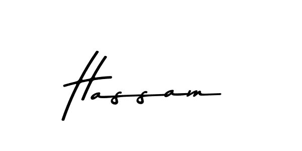 Create a beautiful signature design for name Hassam. With this signature (Asem Kandis PERSONAL USE) fonts, you can make a handwritten signature for free. Hassam signature style 9 images and pictures png