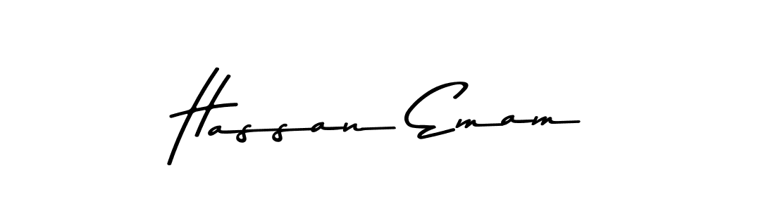 How to make Hassan Emam name signature. Use Asem Kandis PERSONAL USE style for creating short signs online. This is the latest handwritten sign. Hassan Emam signature style 9 images and pictures png