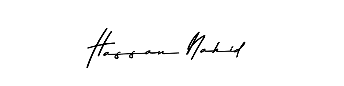 How to make Hassan Nahid name signature. Use Asem Kandis PERSONAL USE style for creating short signs online. This is the latest handwritten sign. Hassan Nahid signature style 9 images and pictures png