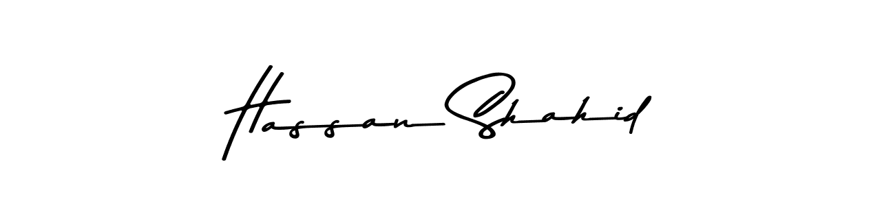 How to make Hassan Shahid name signature. Use Asem Kandis PERSONAL USE style for creating short signs online. This is the latest handwritten sign. Hassan Shahid signature style 9 images and pictures png