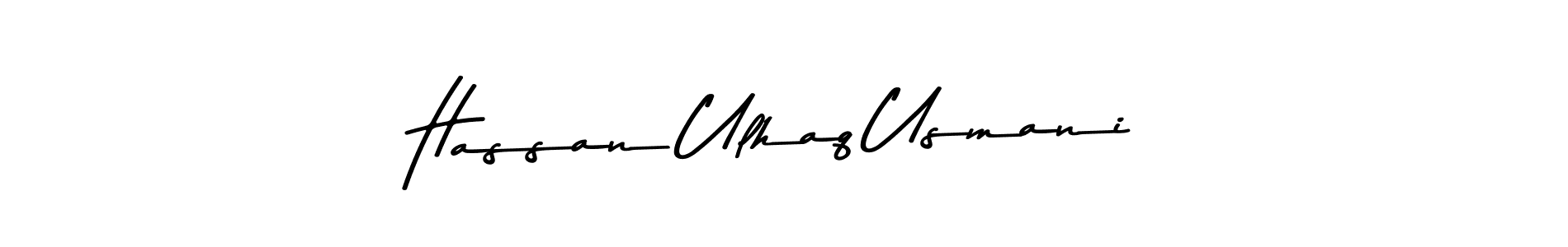 How to make Hassan Ulhaq Usmani name signature. Use Asem Kandis PERSONAL USE style for creating short signs online. This is the latest handwritten sign. Hassan Ulhaq Usmani signature style 9 images and pictures png