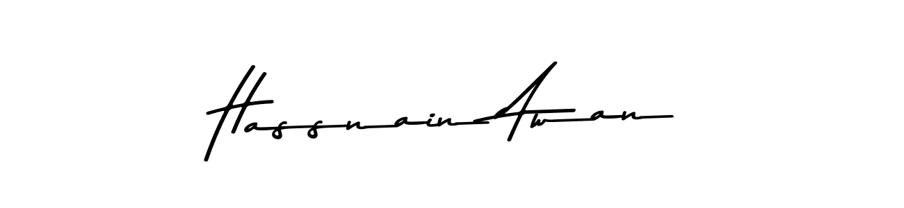 This is the best signature style for the Hassnain Awan name. Also you like these signature font (Asem Kandis PERSONAL USE). Mix name signature. Hassnain Awan signature style 9 images and pictures png