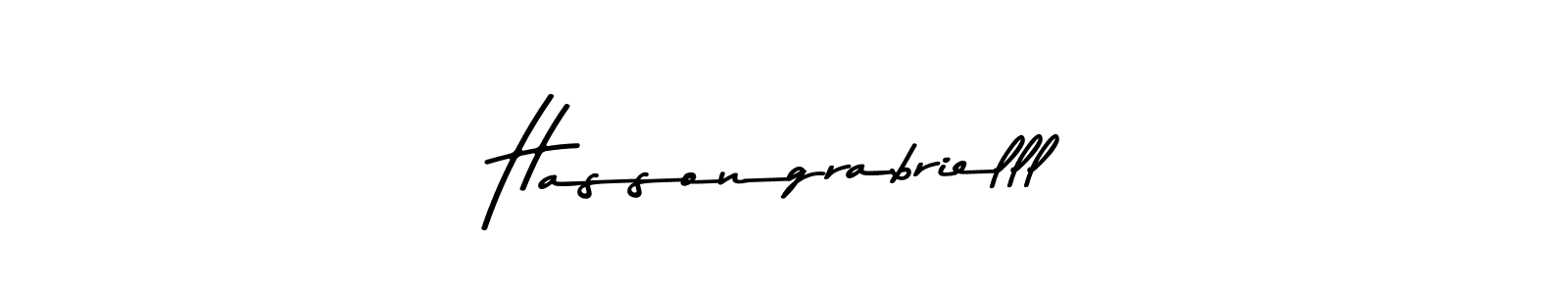 Design your own signature with our free online signature maker. With this signature software, you can create a handwritten (Asem Kandis PERSONAL USE) signature for name Hassongrabrielll. Hassongrabrielll signature style 9 images and pictures png