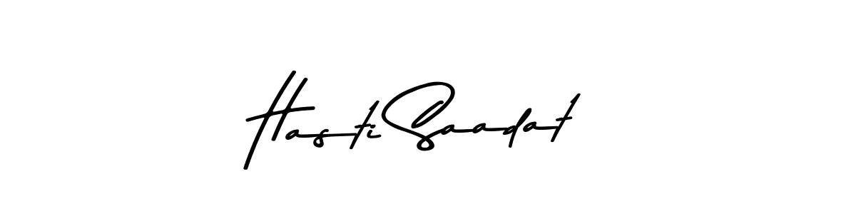 You should practise on your own different ways (Asem Kandis PERSONAL USE) to write your name (Hasti Saadat) in signature. don't let someone else do it for you. Hasti Saadat signature style 9 images and pictures png