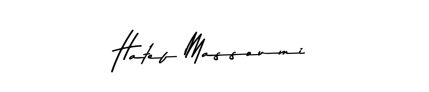 How to make Hatef Massoumi name signature. Use Asem Kandis PERSONAL USE style for creating short signs online. This is the latest handwritten sign. Hatef Massoumi signature style 9 images and pictures png